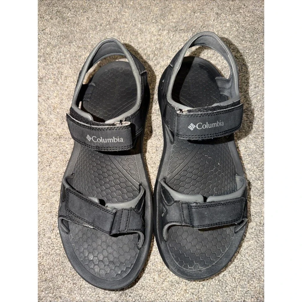 Columbia Hiking Walking Sandals Men's 10 Black Ym5363 Gently Used Strap Closure